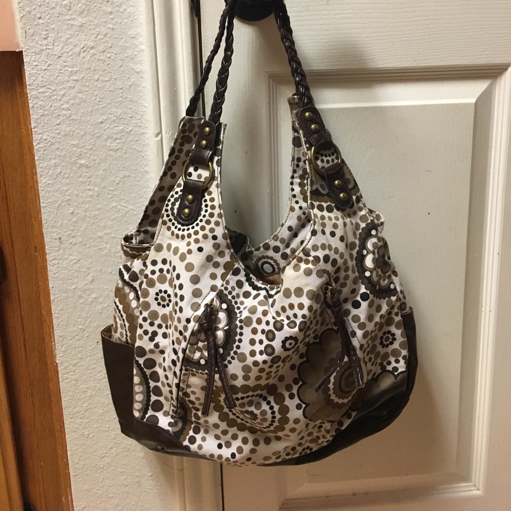 Polka dotted hobo bag